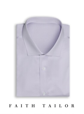 男士商务衬衫高端意大利淡紫色120高支免烫 衬衫定制长短袖绣名字