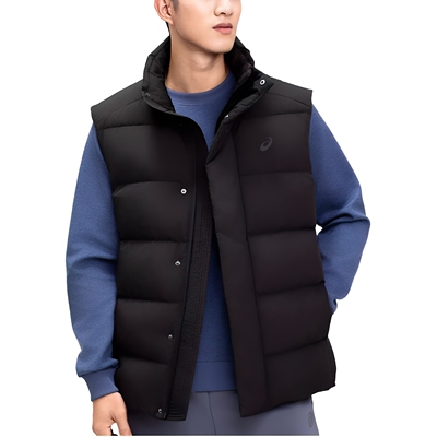 ASICS/亚瑟士 男式冬季加厚纯色保暖舒适男子羽绒背心 2031F149