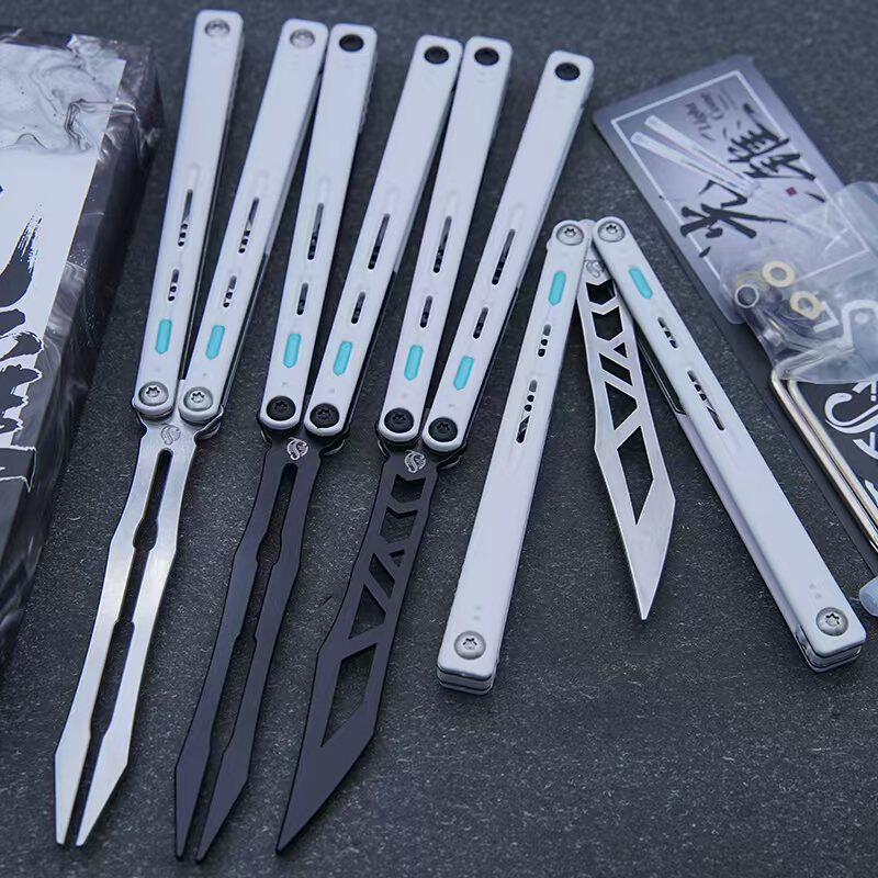 序列光锥蝴蝶刀音叉蝴蝶花式玩具钢三明治新手入门练习安全未开刃