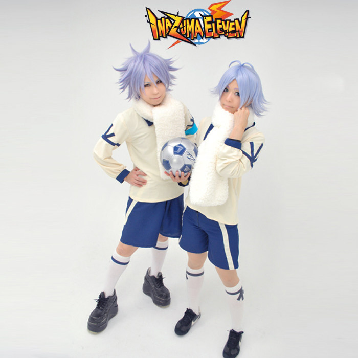 闪电十一人吹雪士郎白恋中学足球服动漫cosplay男装定制/假发围巾