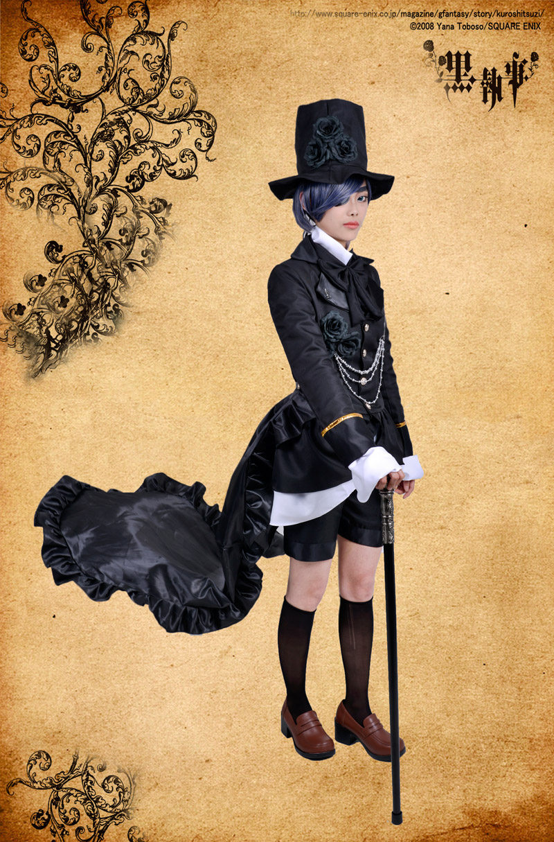 黑执事夏尔凡多姆海恩少爷黑色蒸汽朋克装动漫cosplay男装