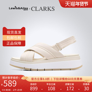 clarks其乐女鞋2025夏季新款潮流软底舒适坡跟凉鞋Tuscan Cross