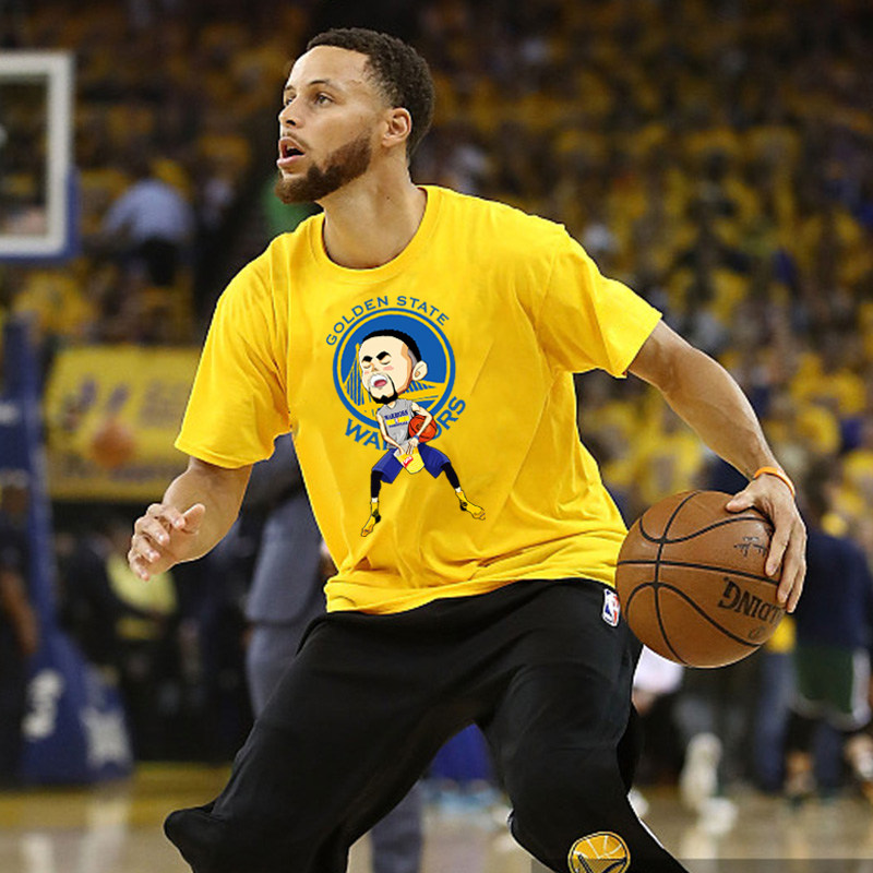 库里t恤男运动短袖篮球训练服纯棉体恤勇士30号夏季半袖大码宽松