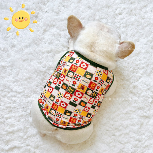 狗狗夏季薄款衣服网眼狗背心法斗犬巴哥犬胖狗衣服夏天弹力暴富