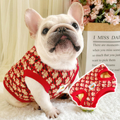 法斗衣服秋冬新品 马甲 加绒加厚狗狗背心斗牛犬衣服巴哥犬胖狗冬季