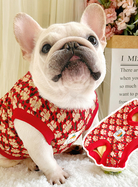 法斗衣服秋冬新品加绒加厚狗狗背心斗牛犬衣服巴哥犬胖狗冬季马甲