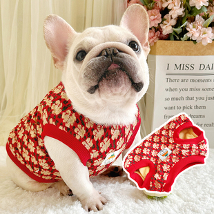 法斗衣服秋冬新品加绒加厚狗狗背心斗牛犬衣服巴哥犬胖狗冬季马甲