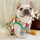 法斗衣服秋冬加绒狗狗背心棉卡通巴哥犬斗牛犬胖狗卡通可爱