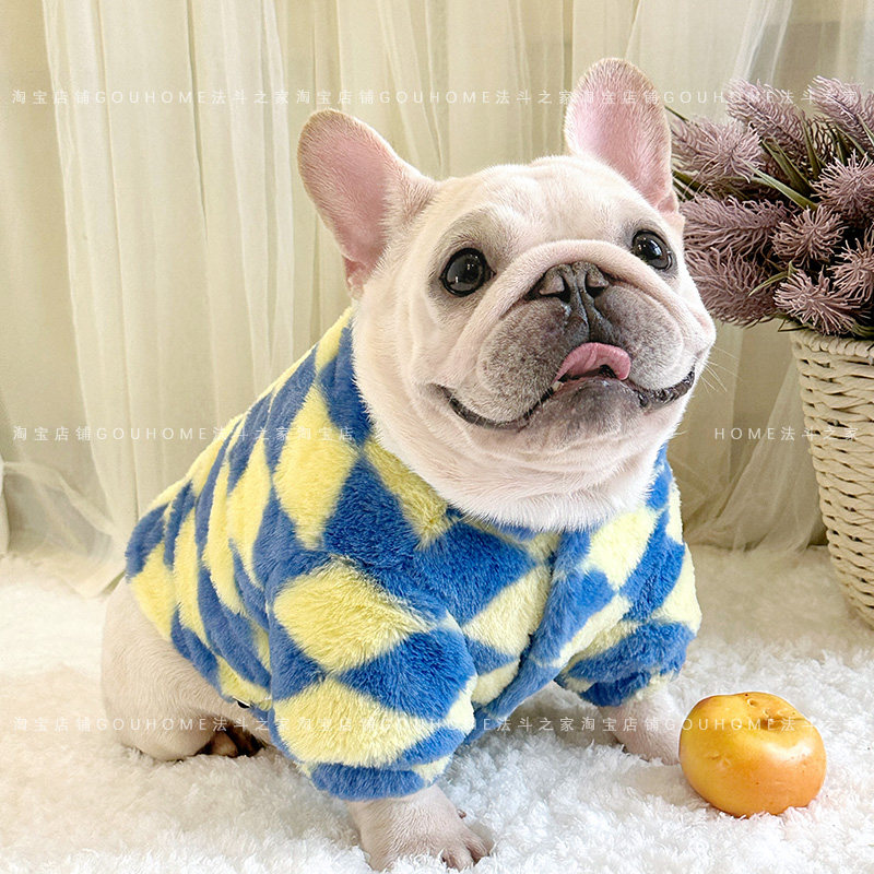 法斗衣服加厚夹棉冬季保暖外套小棉袄斗牛犬巴哥犬胖狗棉服冬天