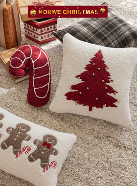 原创圣诞抱枕圣诞氛围节日礼物枕套高级感装饰客厅沙发抱靠枕靠垫