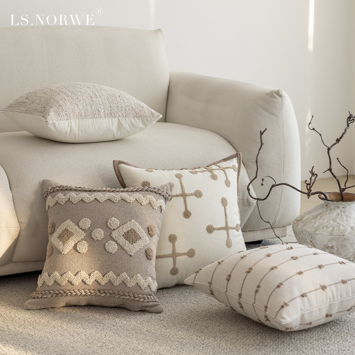 北欧风几何图案抱枕套客厅沙发抱枕靠垫摩洛哥民宿靠背靠枕ins风