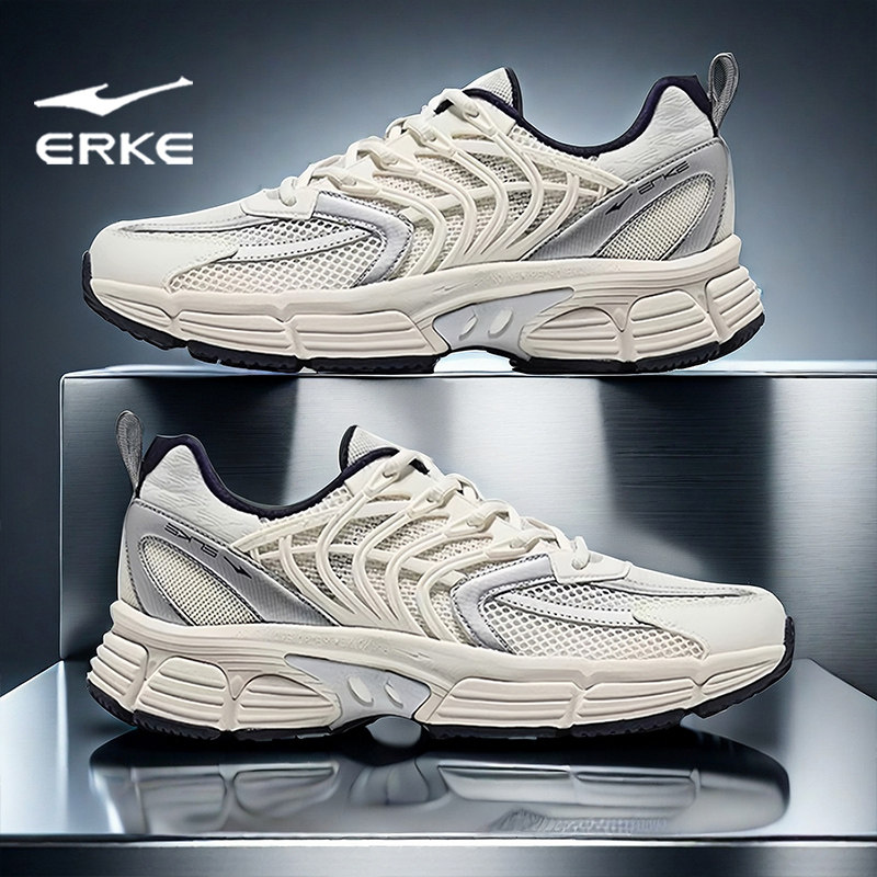 鸿星尔克男鞋全掌橡胶耐磨运动鞋秋季网面透气轻便软底男士休闲鞋