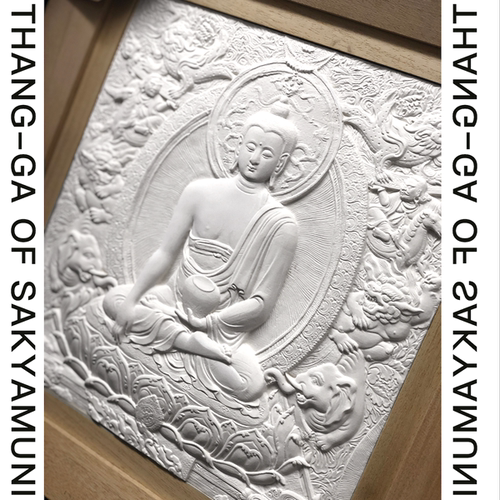 唐卡浮雕挂画侘寂感东方佛像挂画
