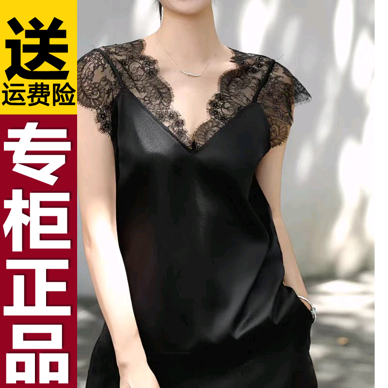 正品2026超火洋气减龄上衣高级小众不撞款独特漂亮黑色蕾丝T恤夏