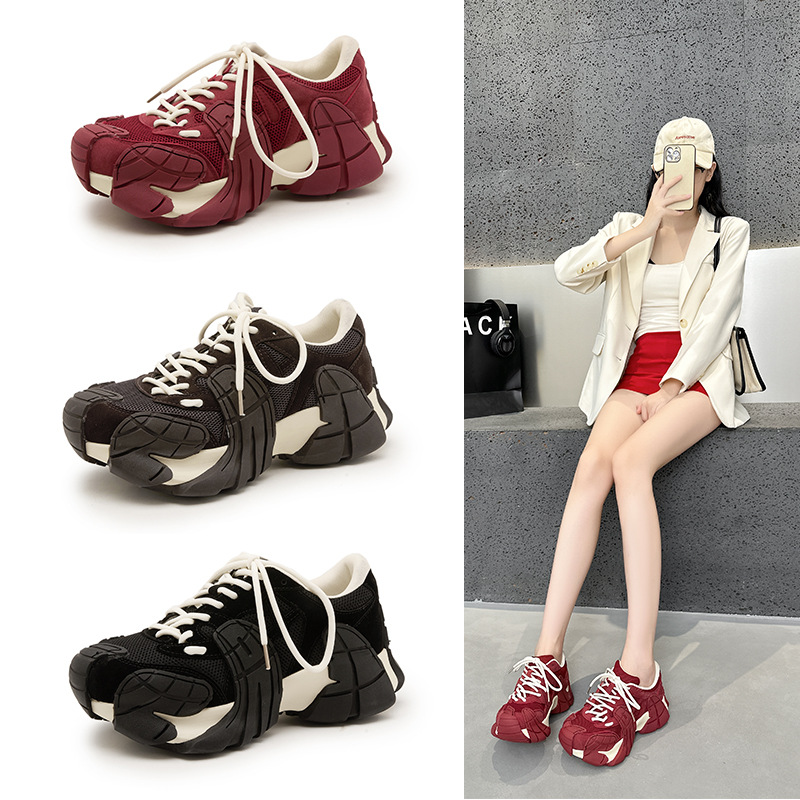 欧洲站个性八爪鱼老爹鞋女2025秋季新款潮网面厚底休闲运动鞋