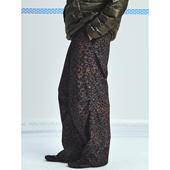 豹纹伞兵裤 MOUNTAINFEVER 隐形拉链口袋 宽松打褶 AW25 肌理方格