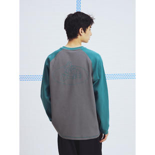 TEE 山形岛屿LOGO撞色插肩长袖 MOUNTAINFEVER AW25抗菌华夫格面料