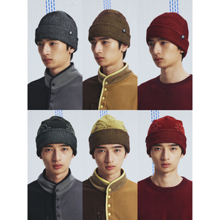 羊毛混纺冷帽 华夫格双面戴 MOUNTAINFEVER AW25日月花鸟米粒刺绣