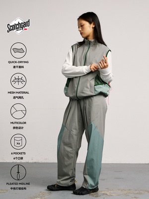 SCOTCHGARD速干弹力拼色多袋长裤