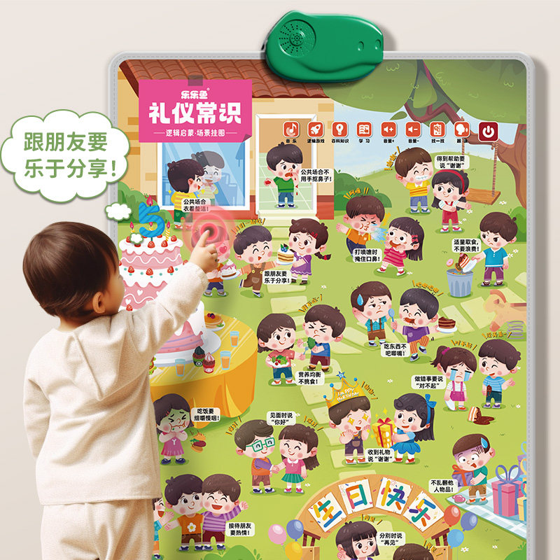 乐乐鱼礼仪常识宝宝有声早教挂图