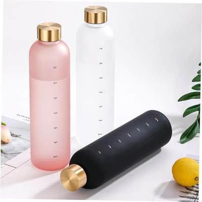 1L Water Bottle With Time Marker 32 OZ Motivational Reusable