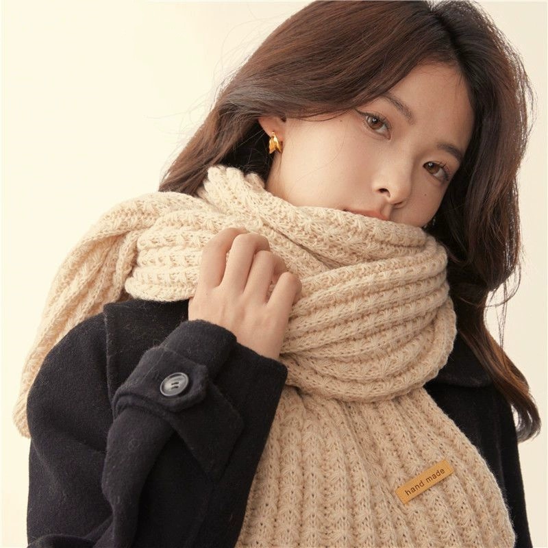 LULU纯色系围巾女冬季保暖高级