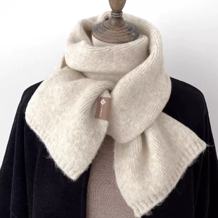 【正品】Coor Koor韩版毛线针织羊绒小围巾女冬季咖啡色百搭情侣