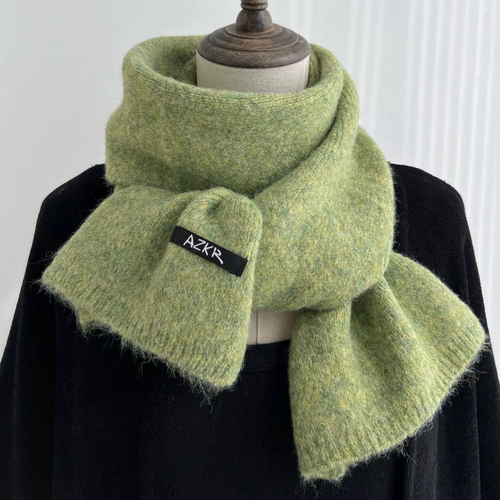 【正品】Coor Koor羊绒韩版混色绿色小围巾女冬季保暖高级感