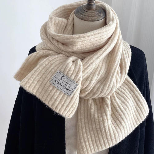 【正品】Coor Koor韩版混色纯色针织米白色羊绒围巾女ins潮秋冬季