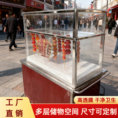 糖葫芦展示架多层摆摊商用地摊小车货架甜品摆摊工具糖葫芦玻璃柜