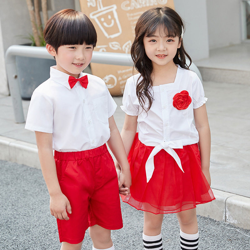 幼儿园园服夏装套装表演儿童小学生校服女童夏季英伦风毕业照服