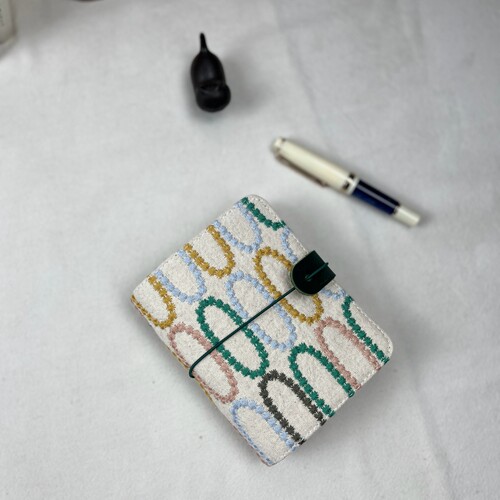 布邑刺绣布艺笔记本M5手账本日记本随身迷你活页本学生记事本便携