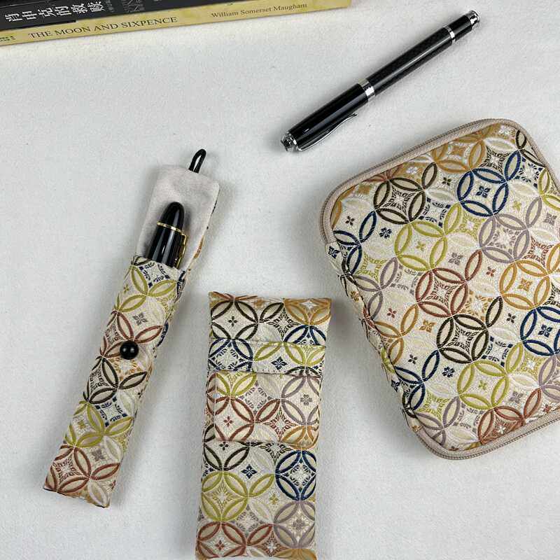 布邑西阵织笔套布艺钢笔袋三支装笔套单支笔包拉链收纳包七宝文祥,文具电教/文化用品/商务用品,笔袋,淘宝优惠券,粉丝福利购,淘宝优惠卷