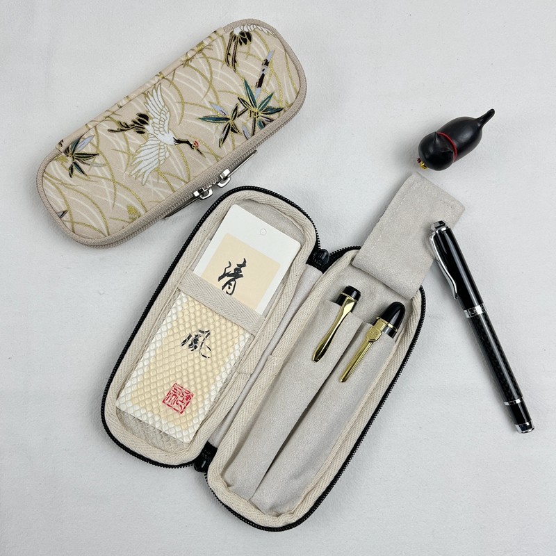 布邑中国风笔包双支装钢笔套布艺文具收纳袋拉链笔包便携笔袋防划,文具电教/文化用品/商务用品,笔袋,淘宝优惠券,粉丝福利购,淘宝优惠卷