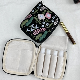 布邑适用Sailor写乐 mini万宝龙短款钢笔保护套笔袋四支装拉链包