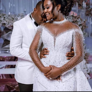 拖尾婚纱2025新款 dress 非洲美人鱼可拆卸婚纱新娘wedding