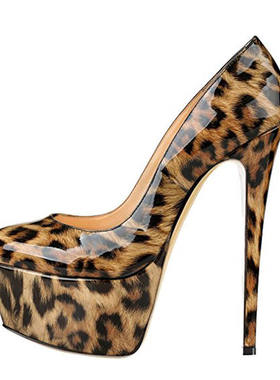 欧美女士圆头防水台超高跟鞋外贸大码单鞋Sexy Platform Heels