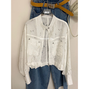 欧洲站2026春夏防晒衣外套镂空设计1296 重工花朵浮雕夹克