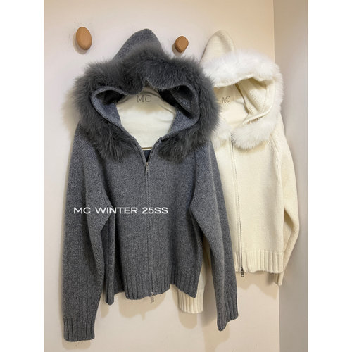 狐狸大毛领外套毛衣针织