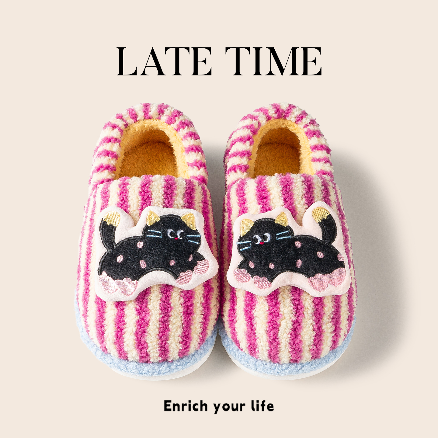 可爱少女心小猫棉拖鞋女包跟冬季2025新款室内家居保暖防滑月子鞋