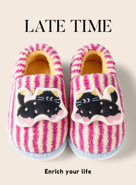 可爱少女心小猫棉拖鞋女包跟冬季2025新款室内家居保暖防滑月子鞋