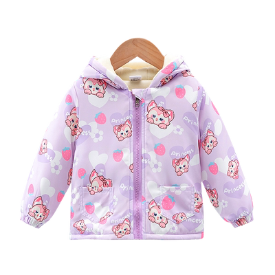 宝宝夹棉加厚连帽外套棉袄秋冬季