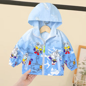 男童春秋款 夹克 冲锋衣外套男孩户外防风拉链上衣宝宝卡通休闲开衫