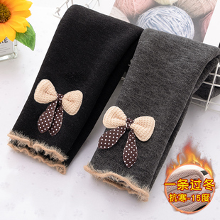 子宝宝保暖羊羔绒棉裤 儿童一体绒外穿裤 秋冬款 女童加绒加厚打底裤