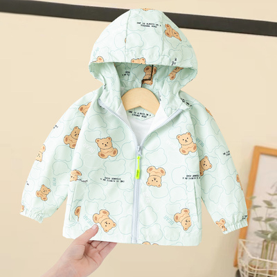 儿童春秋款冲锋衣外套时尚卡通