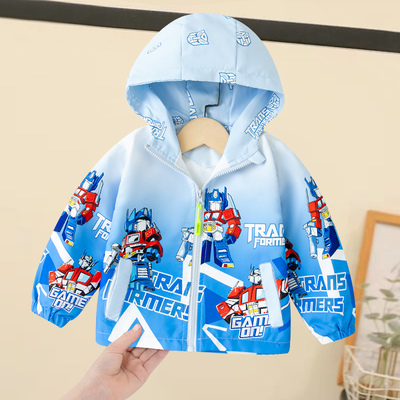 男童冲锋衣连帽外套春秋款