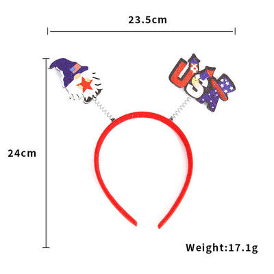 2024美国独立日发箍头饰红白蓝星星国庆节装饰头扣7月4日头箍饰品