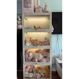 梧桐熊钢制书架铁皮柜玩偶收纳架整理架收纳柜手办防尘磁吸展示柜