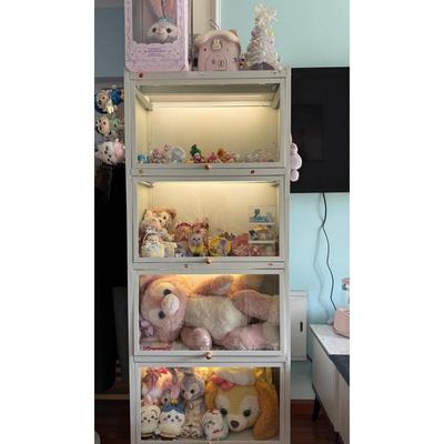 梧桐熊钢制书架铁皮柜玩偶收纳架整理架收纳柜手办防尘磁吸展示柜