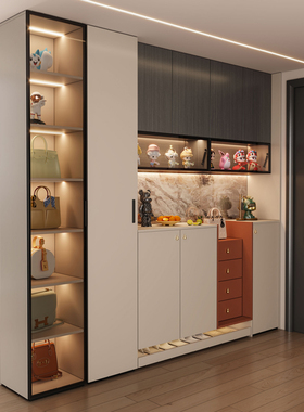 定制入户到顶鞋柜2025新款家用门口玄关收纳柜一体靠墙门口外楼道